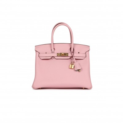 HERMÈS MASTER BIRKIN 30 ROSE SAKURA VERSO CLEMENCE GOLD HARDWARE (30*22*16cm) 